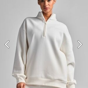 Women's White Half-Zip Sweatshirt